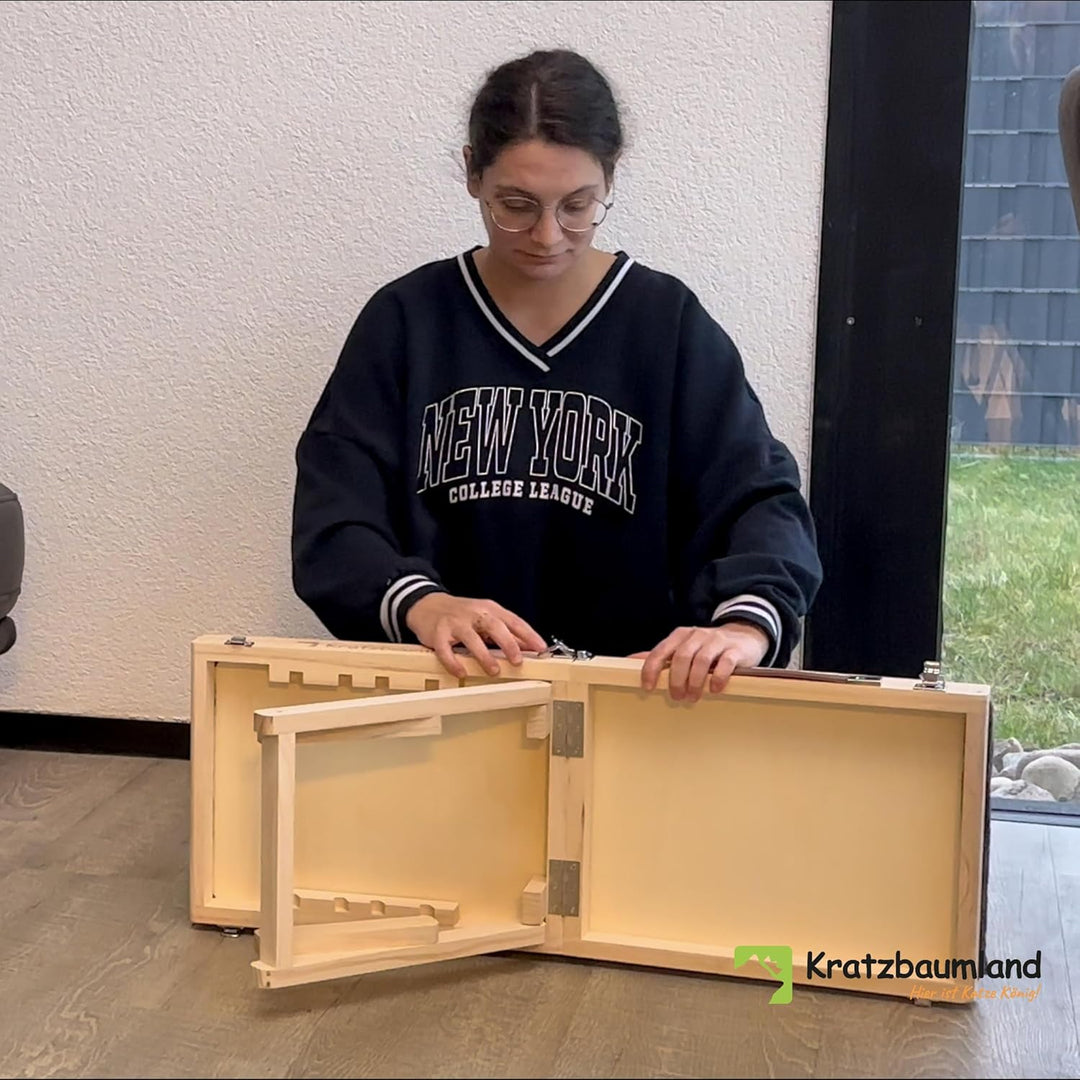 Kratzbaumland Hunde- und Katzenrampe faltbar und höhenverstellbar für Hunde und Katzen Hundetreppe K