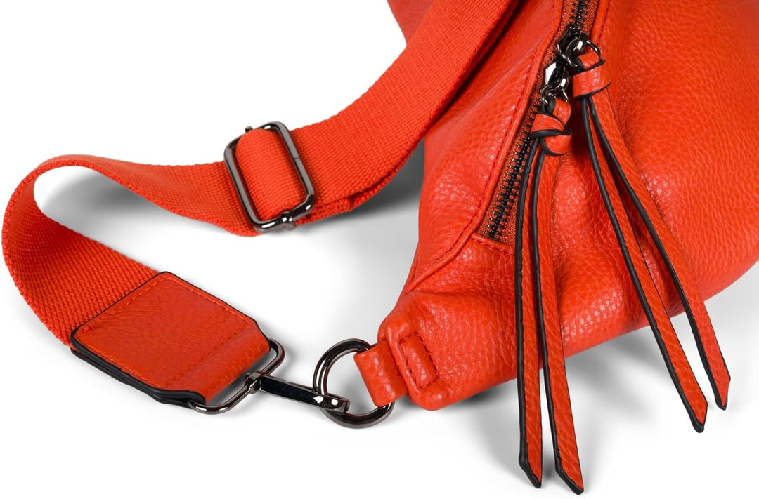 styleBREAKER Damen Halbmond Crossbody Schultertasche, abnehmbarer verstellbarer Schultergurt, Einfar