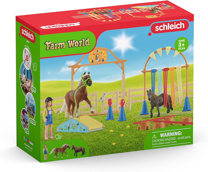 Schleich 42481 Farm World Pony Agility Training Standardverpackung, Standardverpackung