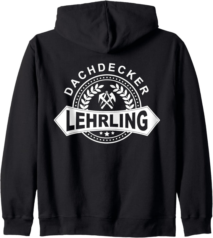 Dachdecker Lehrling mit historischem Zunftwappen Kapuzenjacke