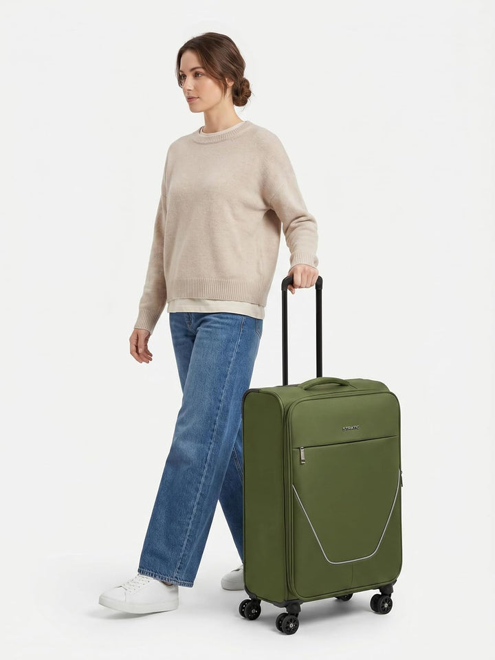 Stratic Check-in Koffer für Damen und Herren | mittelgrosser Trolley 42 x 26 x 65 cm aus hochwertige