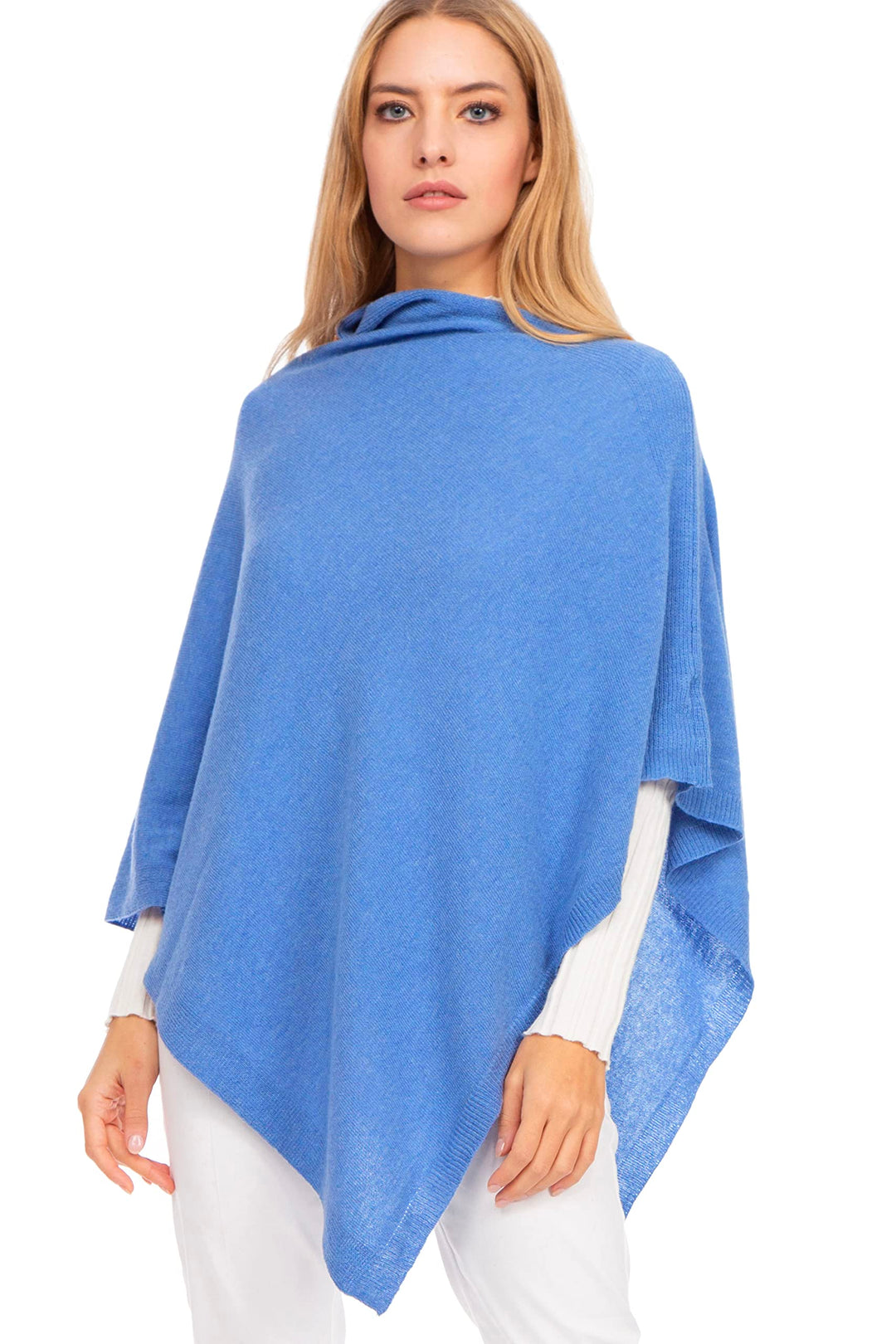 Marine Cashmere - Poncho aus Kaschmir-Mischgewebe für Damen, zart und weich, aus Kaschmir Sturm, Stu