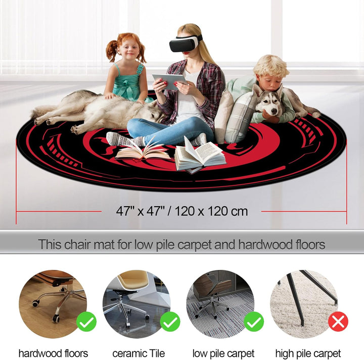 Bodenschutzmatte Gaming Bürostuhl Stuhlmatten für Teppiche mit niedrigem Flor und Hartholzböden, 120