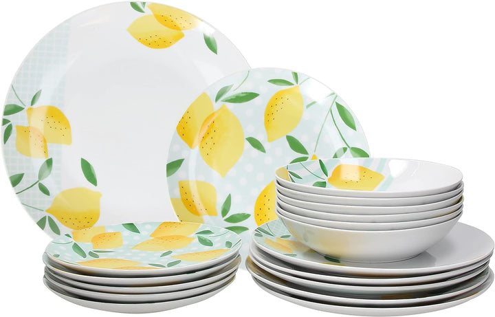 Tognana Panarea, Tellerservice für 6 Personen, 18 Stück, Porzellan, mehrfarbig