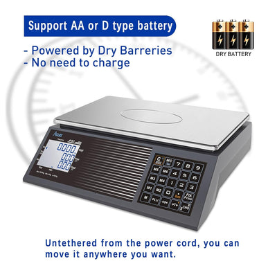 "ACLAS Marktwaage Waage 30Kg 10g Kontrollwaage Geeichte Ladenwaage - mit Dual LCD-Display Industrie