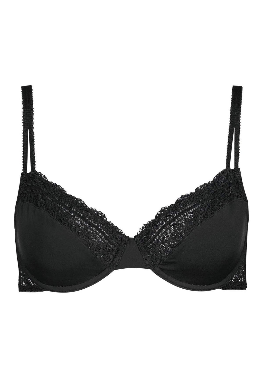 HUBER Damen Micro Lace Bügel-BH 75D Schwarz, 75D Schwarz