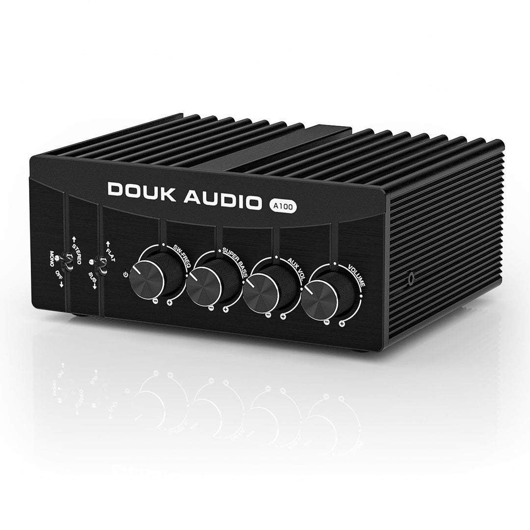 Douk Audio A100 TPA3255 Verstärker, 300 Watt x2 Digitaler Leistungsverstärker, Stereo/Mono Kanal SUB
