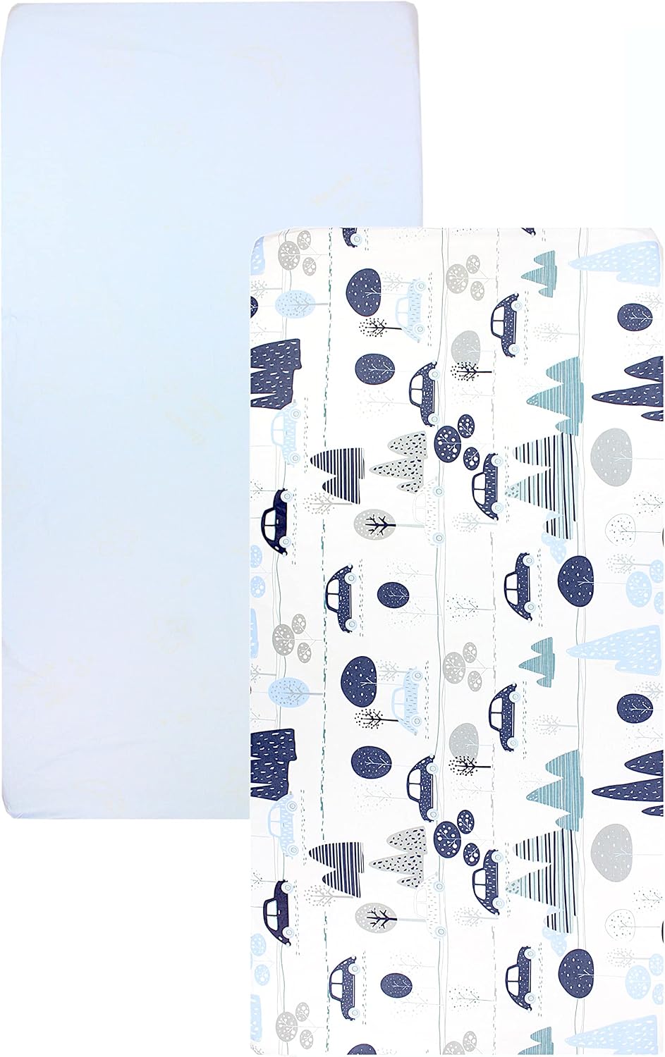 TupTam Baby Spannbettlaken Kinder Spannbetttuch für Babybett Kinderbett 2er Pack, Farbe: Autos Blau,
