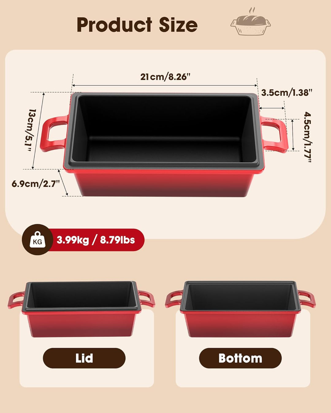 Gusseisen Topf, 2 IN 1 Brotbacktopf Mit Deckel, Gusseisen Topf Brot Backen, Es Kann Zum Backen Von B