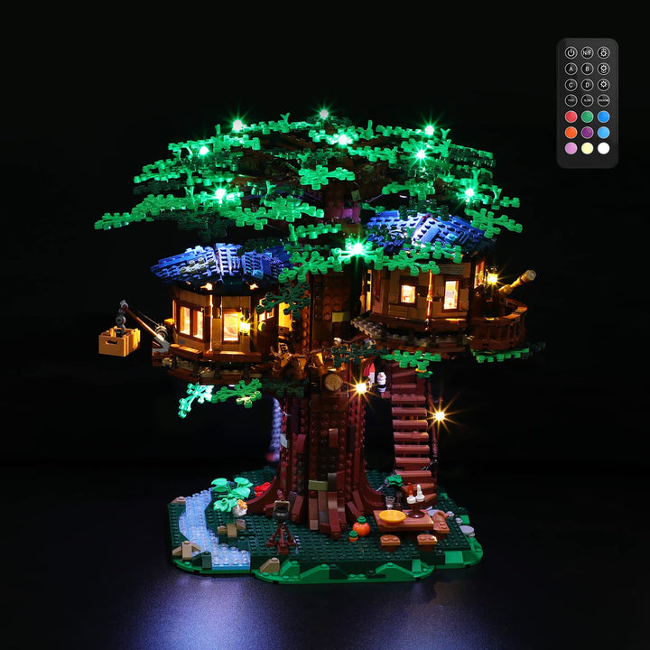 GEAMENT LED Licht-Set (Fernbedienung) Kompatibel mit Lego Baumhaus - Beleuchtungsset für Ideas 21318