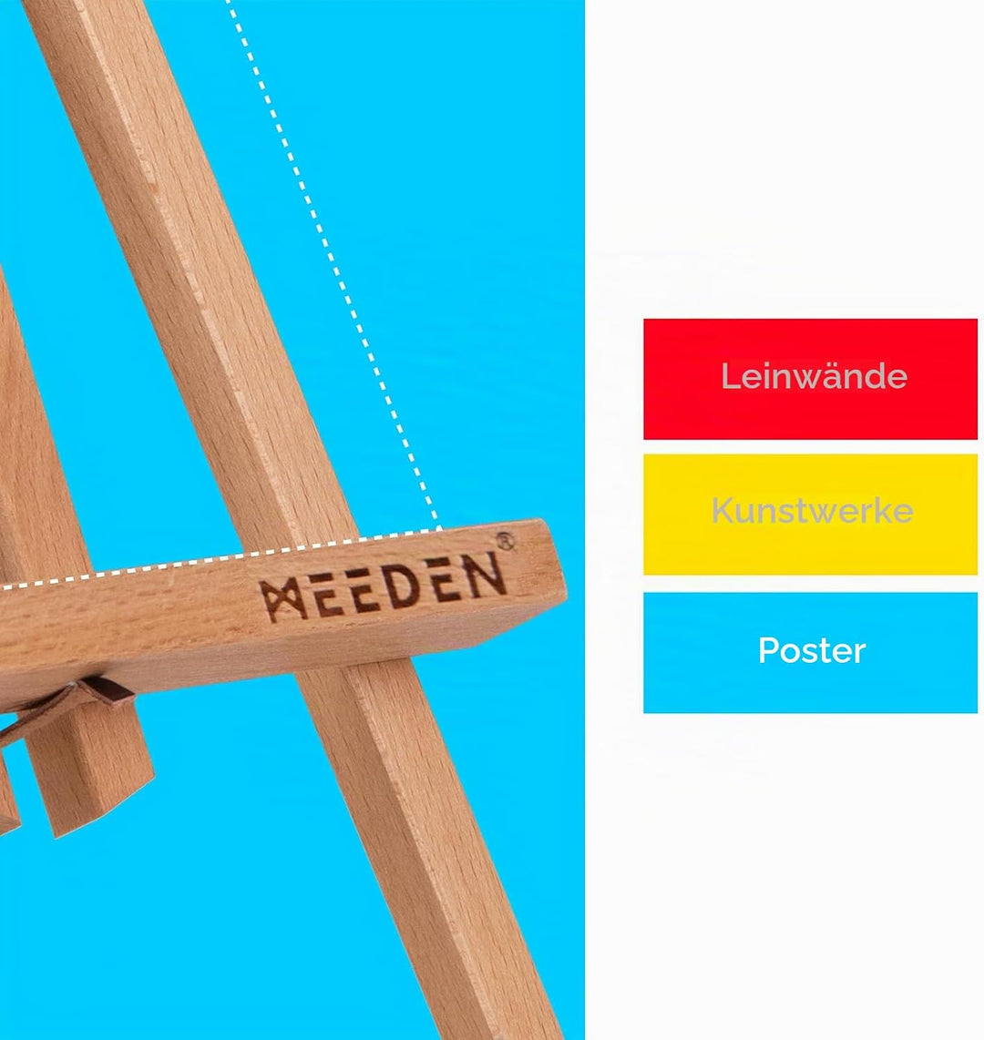 MEEDEN 6 Stück Tischstaffelei Holz, 50 cm Display Staffeleien, Kinder Staffelei Tisch, Bild Ständer
