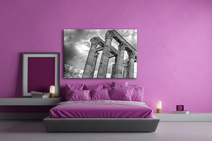 deyoli Eindrucksvoller Tempel in Athen Format: 80x60 Effekt: Schwarz/Weiss als Leinwandbild, Motiv f
