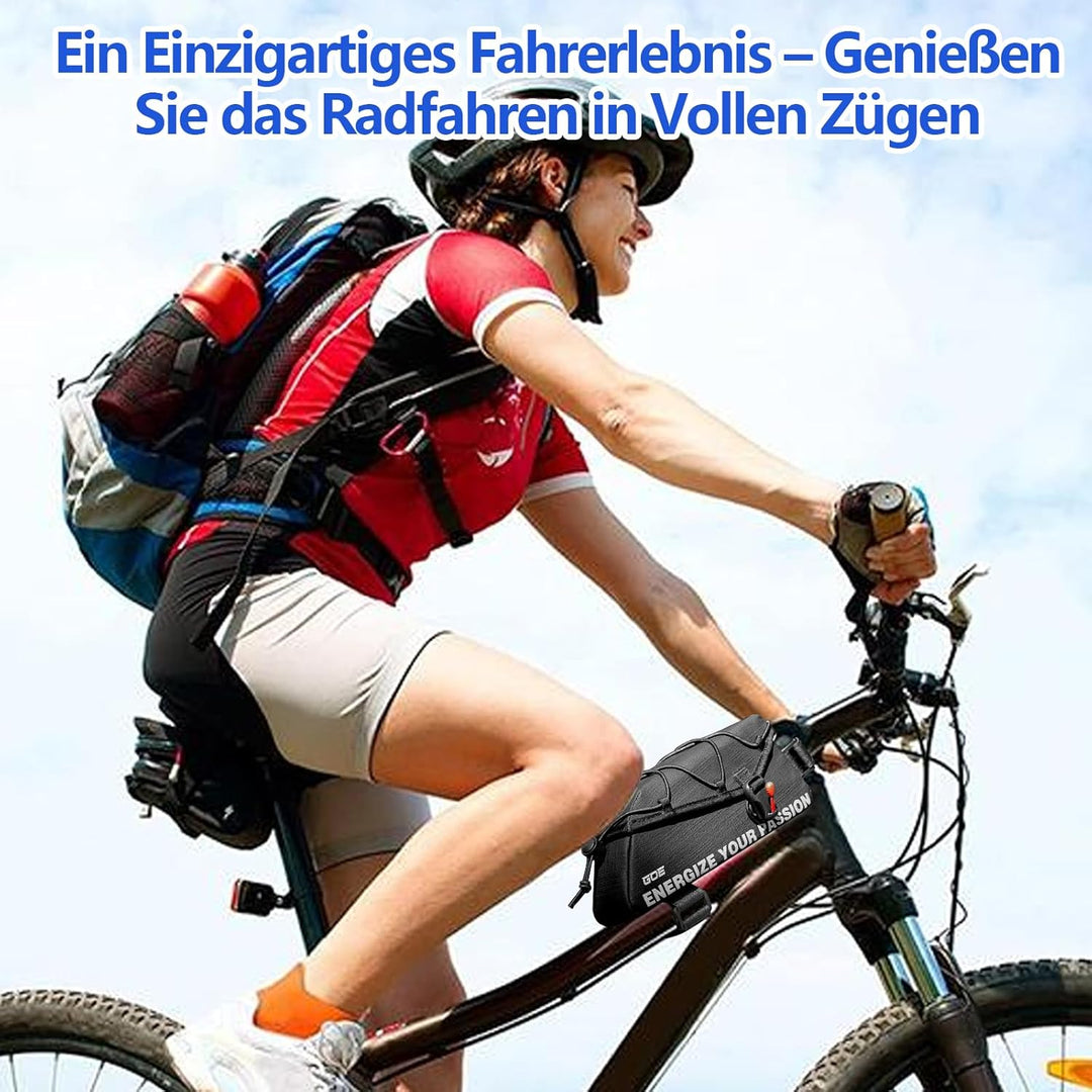 Caossioxin Fahrradtasche Rahmen [1,8 Liter] 100% Wasserdicht Rahmentasche Fahrrad, Oberrohrtasche Re