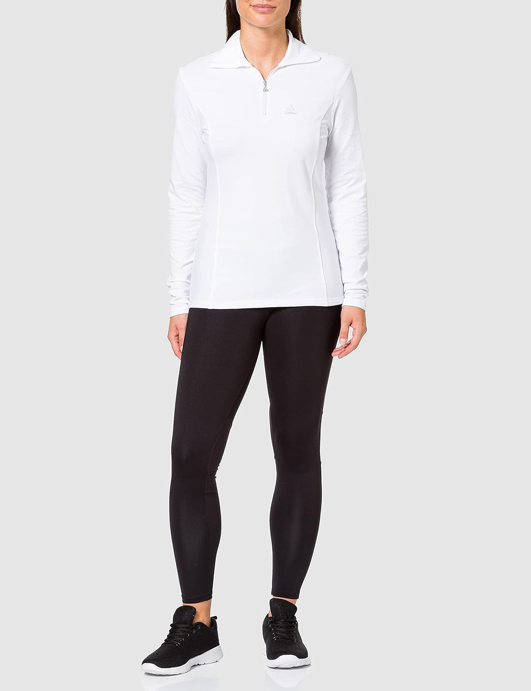 Löffler Damen Pulli DA Transtex Zip Rolli Basic 46 Weiss, 46 Weiss