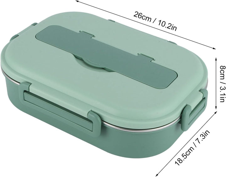 Tissting Edelstahl Lunchbox 4-Fach Tragbarer Lebensmittelbehälter mit Silikondichtung 1500ml für Stu