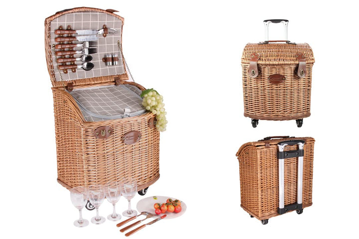 Les Jardins de la Comtesse - Picknickkorb mit Rollen Concorde – 4 Personen – 41 x 35 x 50 cm