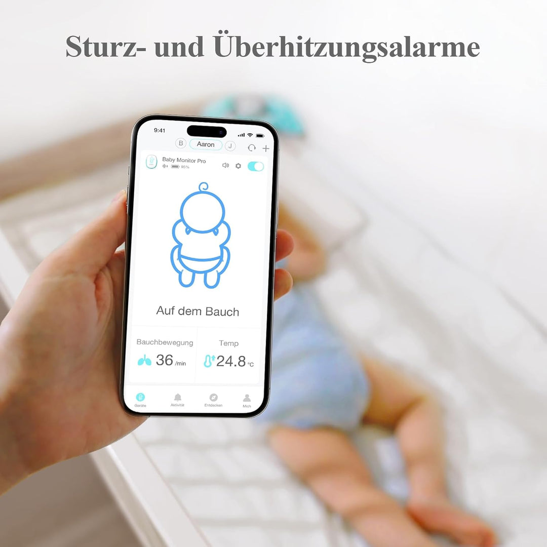 Sense-U Pro Smart Babyphone, Bewegungsmonitor, verbindet Sich direkt mit Ihrem Smartphone und verfol