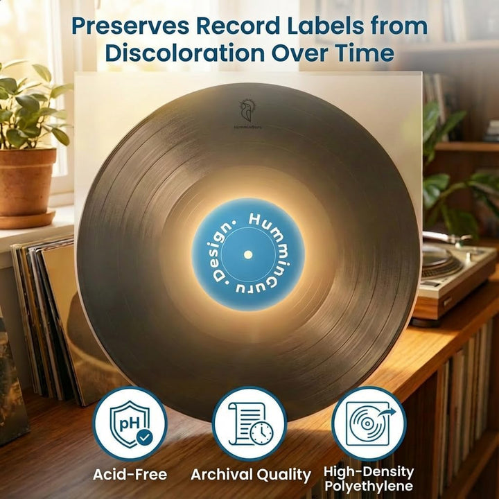 HumminGuru Vinyl-Innenhülle für Schallplatten, 10 Zoll, säurefrei &amp; antistatisch, 1,5 Mil Archiv-HDP