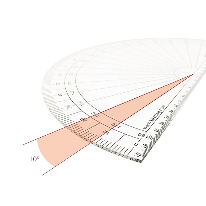 KEARING Halbkreis-Winkelmesser aus Acryl zum Nähen, Quilten, Basteln 30cm diameter, 30cm diameter
