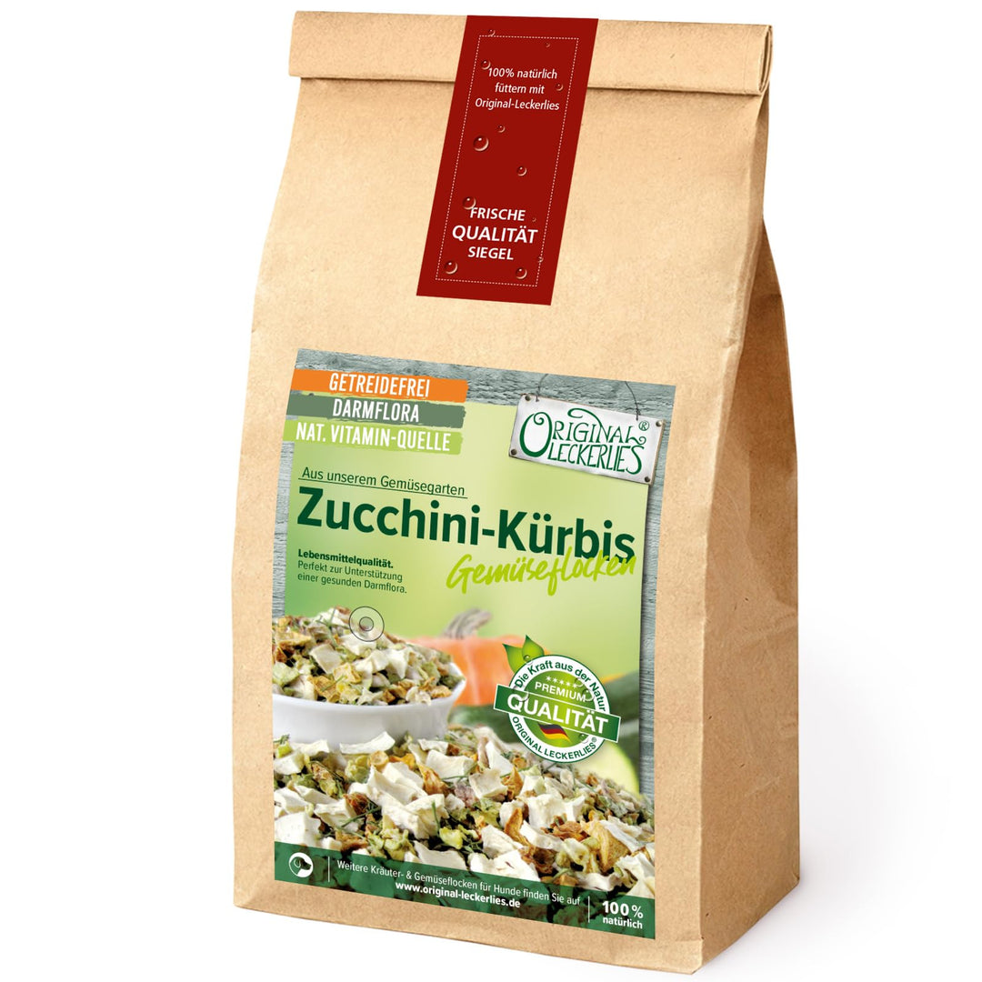 Original-Leckerlies: Zucchini-Kürbis-Gemüseflocken, 2 kg getreidefreie Gemüseflocken, Hundeflocken,