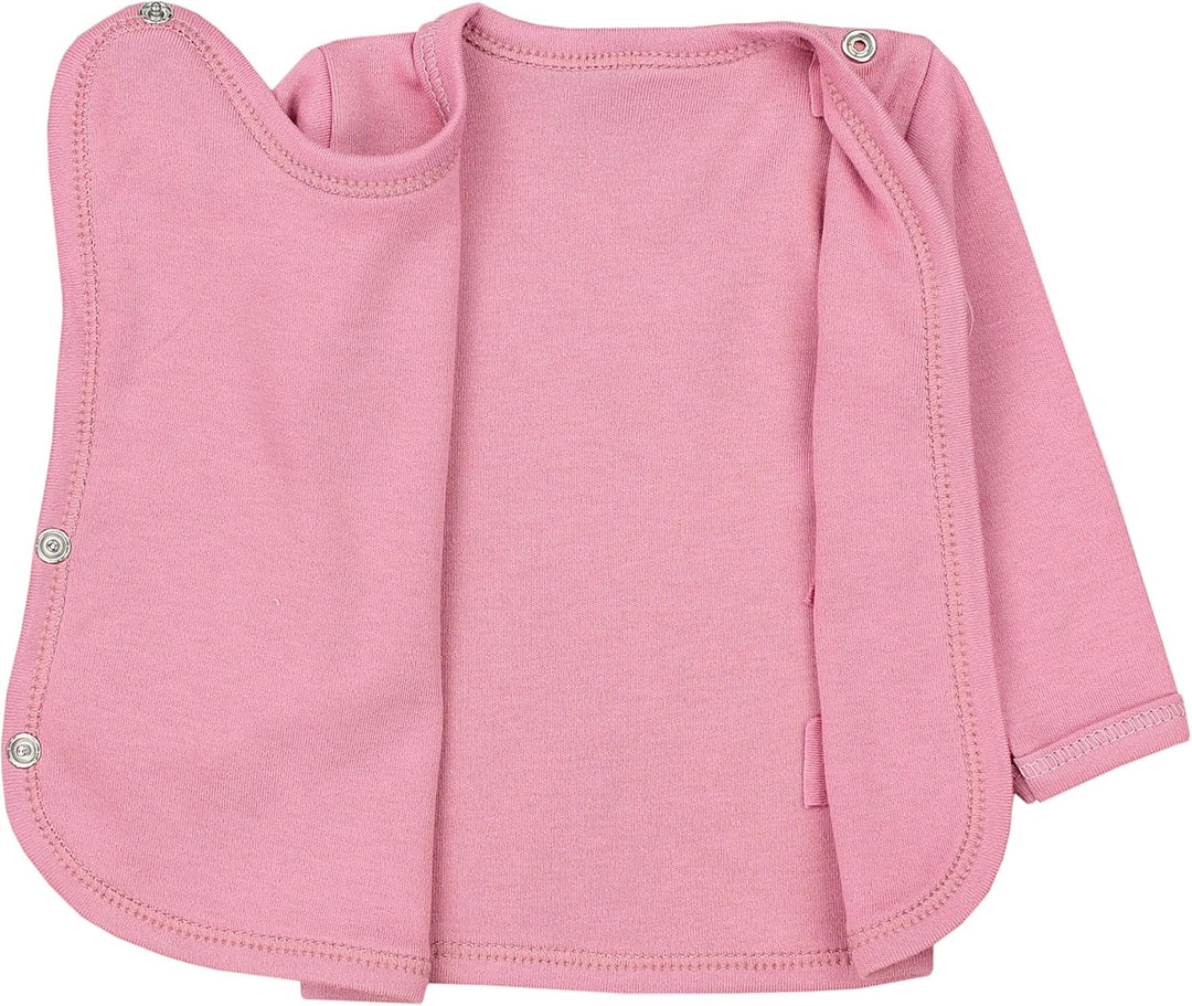 Unisex Baby Wickelshirt Langarm 5er Pack, Weiss Ecri Hellgrau Altrosa Rosa
