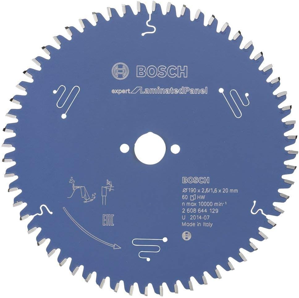 Bosch Professional 1x Kreissägeblatt Expert for Laminated Panel (Laminat, Sägeblatt Ø 190 x 20 x 2,6