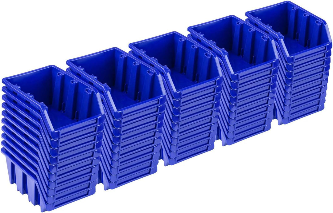 50x Stapelboxen – 70x100x155 mm - NP6 Blau Farbe – Lagerboxen Sichtlagerkästen Stapelbehälter Sortie