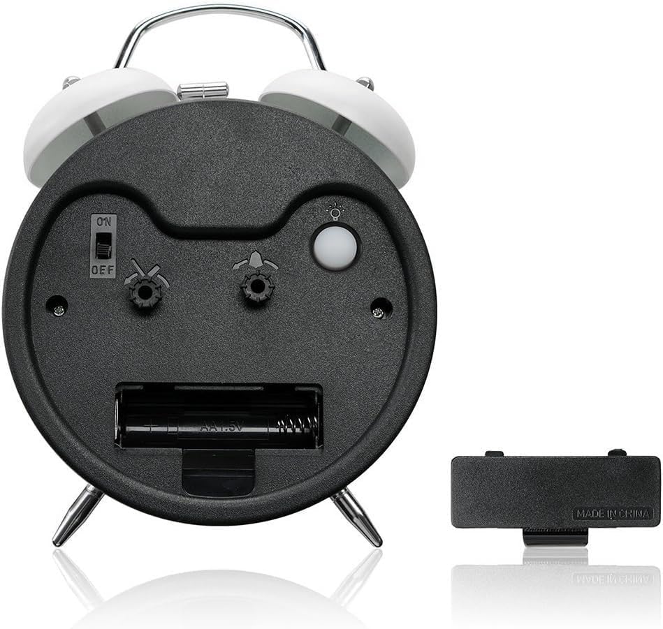Lauter Wecker für Schwerschläfer mit Ohne Ticken, Doppelglockewecker, Batteriebetrieben, Metallwecke