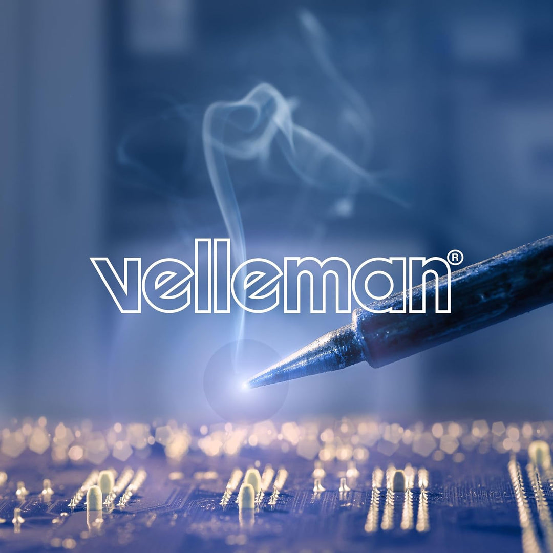 Velleman Lötstation 40–48 W mit LED-Anzeige und Mica-Heizelement, einstellbare Temperatur 150–450 °C