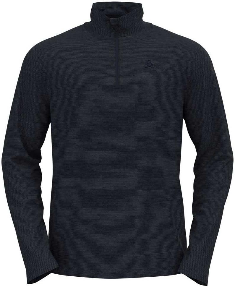 Odlo Herren Roy_542332 Mid Layer mit Reissverschluss (1er Pack) S Dark Sapphire - Black - Stripes, S
