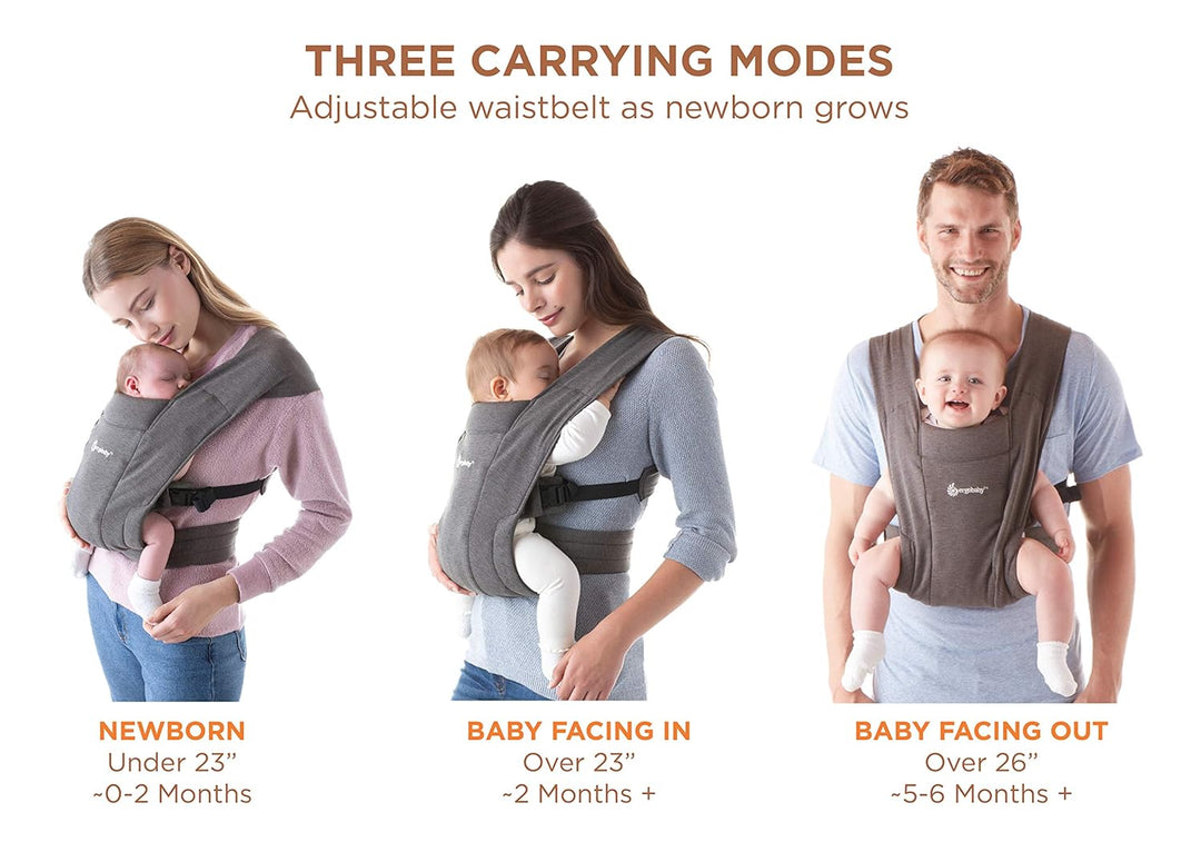 Ergobaby Babytrage für Neugeborene ab Geburt Extra Weich, Embrace Bauchtrage Baby-Tragetasche Ergono