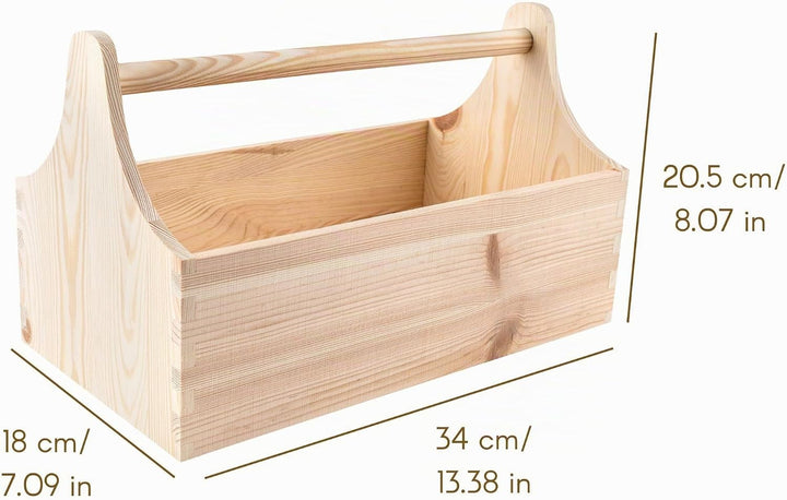 Creative Deco Werkzeugkiste Holz | Werkzeugkasten aus Holz | Masse 34 x 18 x 20,5 cm (+/- 0,5 cm) |