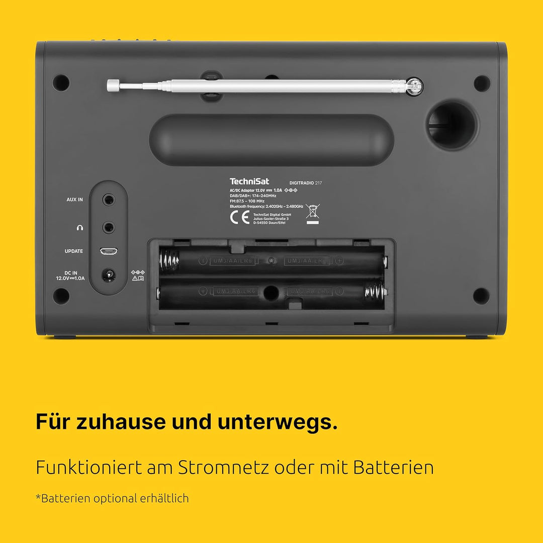 TechniSat DIGITRADIO 217 – Kompaktes und tragbares DAB+ Digitalradio (UKW Radio, Farbdisplay, Blueto