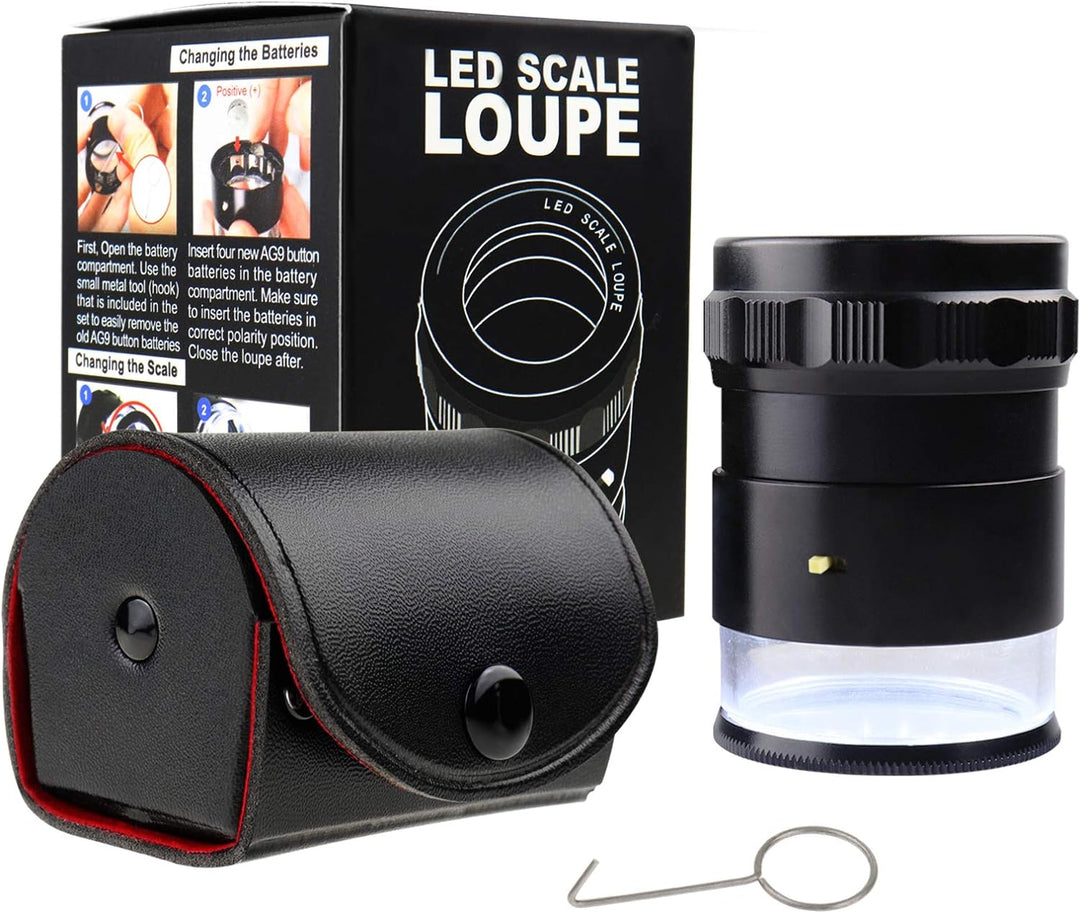 10x Vergrösserung 25mm Lupe Loupe Austauschbare Absehen 0-20mm Skala + 25mm Sichtfeld mit LED-Licht