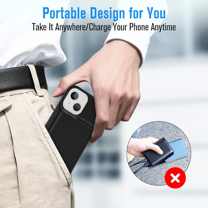 HUOBAO Akkuhülle für iPhone 13 Mini, 5000mAh Zusatzakku Ladehülle Akku hülle Handyhülle, Akku Batter