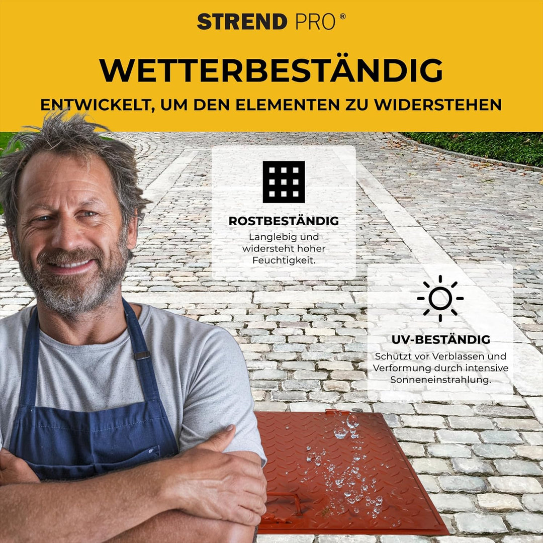Schachtabdeckung 60x60 cm STREND PRO - 3mm Metall Schachtdeckel 600x600 | Begehbar, UV-beständig, Ab