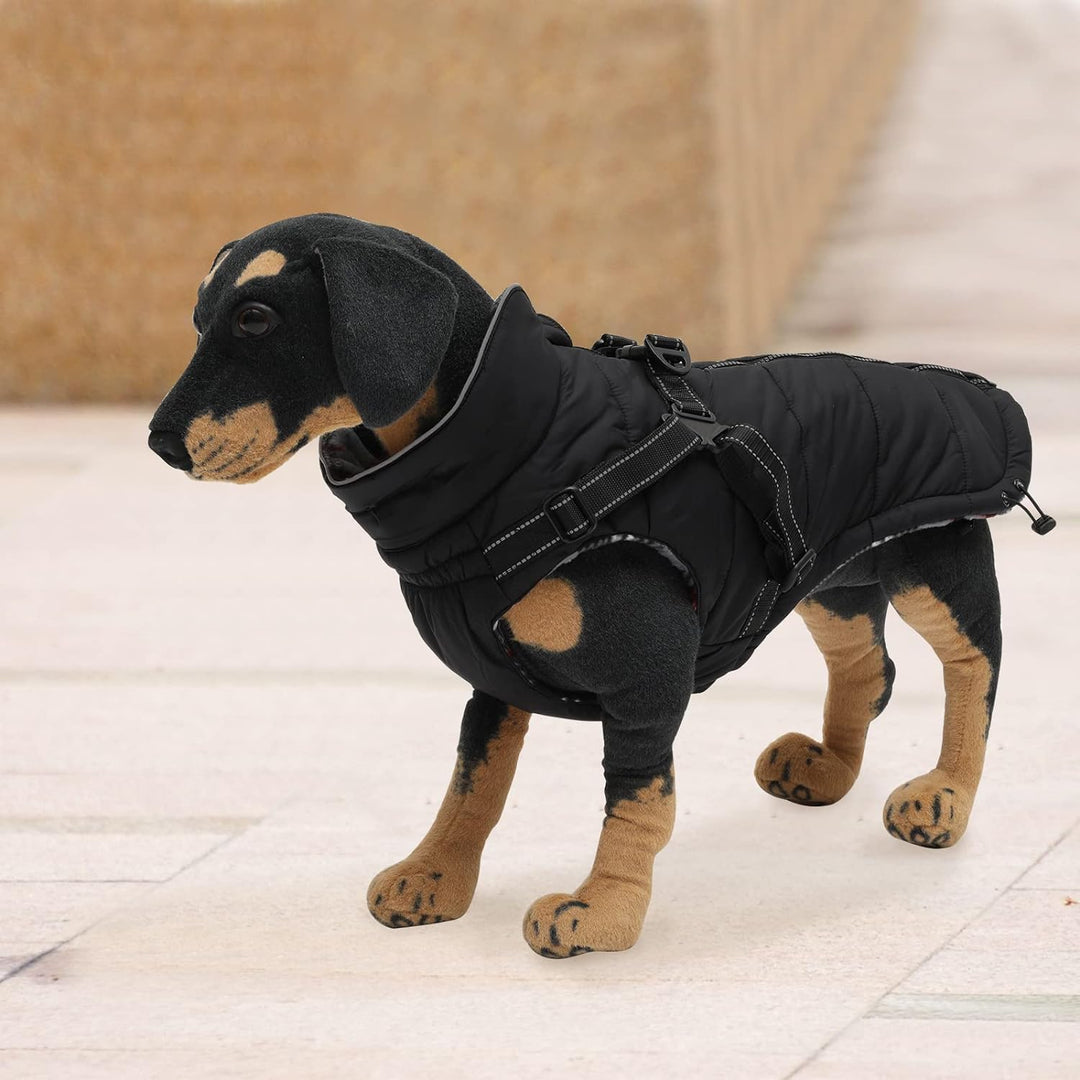 MOREZI Winterhundejacke, wasserdichte Aussenschicht, Fleecefutter, Rückenreissverschluss-Design, mit