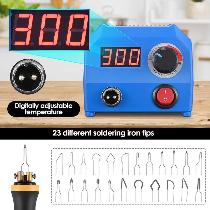 Trsaow Brandmalerei-Set aus Holz, Brandmalerei, LCD, 60 W (Temperatur einstellbar von 0 – 700 °C), S