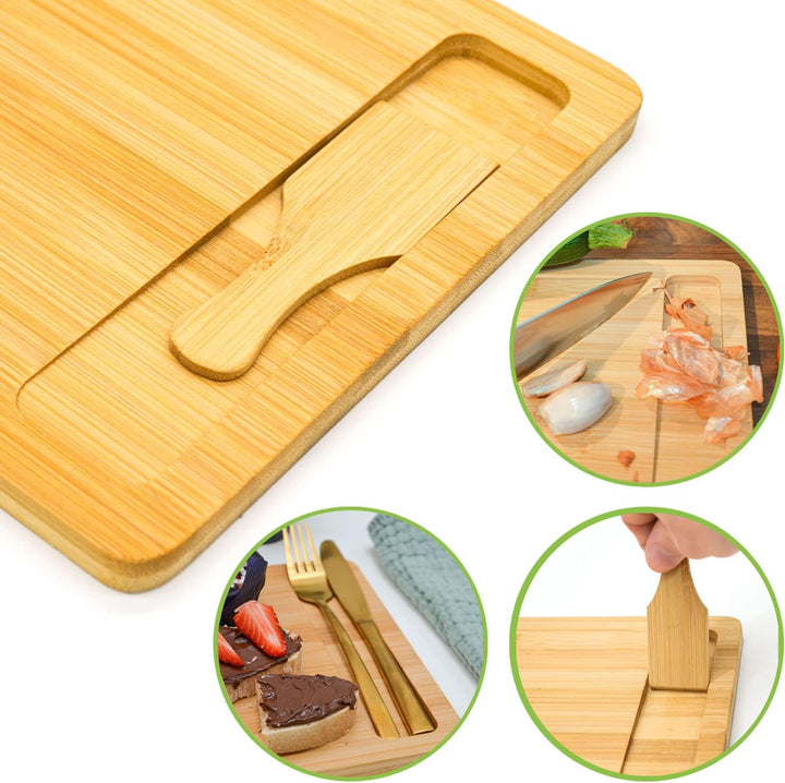 DuneDesign 2 Personen Raclette Teller Set mit Spachtel - 30x22 Raclette Brettchen Holz Spatel - Racl