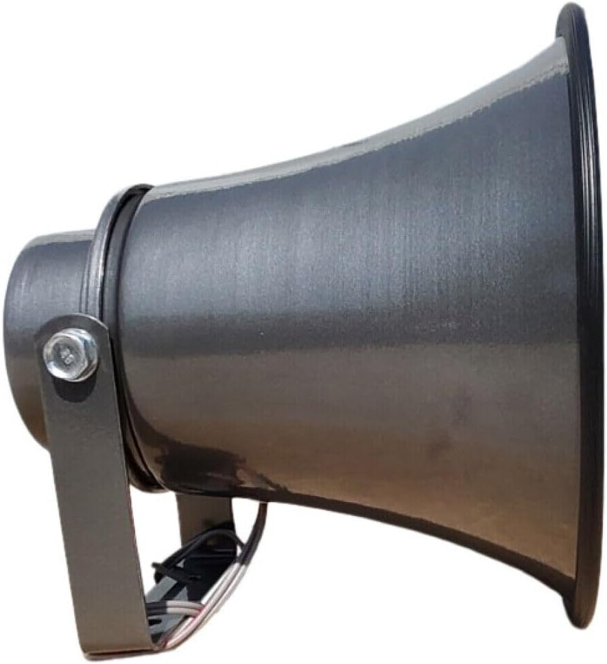GK SOUND 1 Megaphon PHSP8K Grauer Hornlautsprecher für drinnen und draussen, 50 Watt maximale Impeda