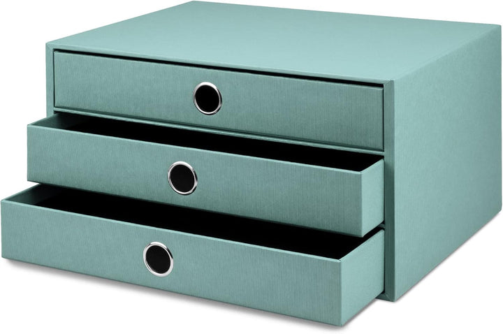 Rössler SOHO 3er Schubladenbox A4 aus Papier | Büro Organizer Schreibtisch| Schubladen Organizer Bür