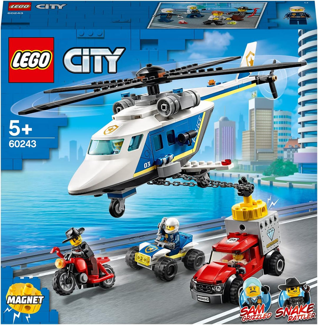 LEGO 60243 City Police Verfolgungsjagd mit dem Polizeihubschrauber Spielzeug, Spielzeug