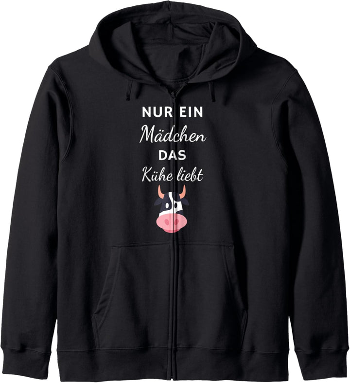 Nur ein Mädchen das Kühe liebt - Damen Kuh Kapuzenjacke