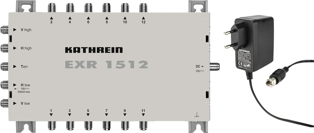 Kathrein EXR 1512 Satelliten-ZF-Verteilsystem-Multischalter (1 Satellit, 12 Teilnehmeranschlüsse, Kl