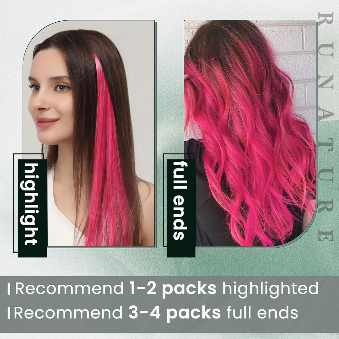 RUNATURE Echthaar Extensions Microring Rosa 50cm Microring Extensions Echthaar 1g Glatt Haarverlänge