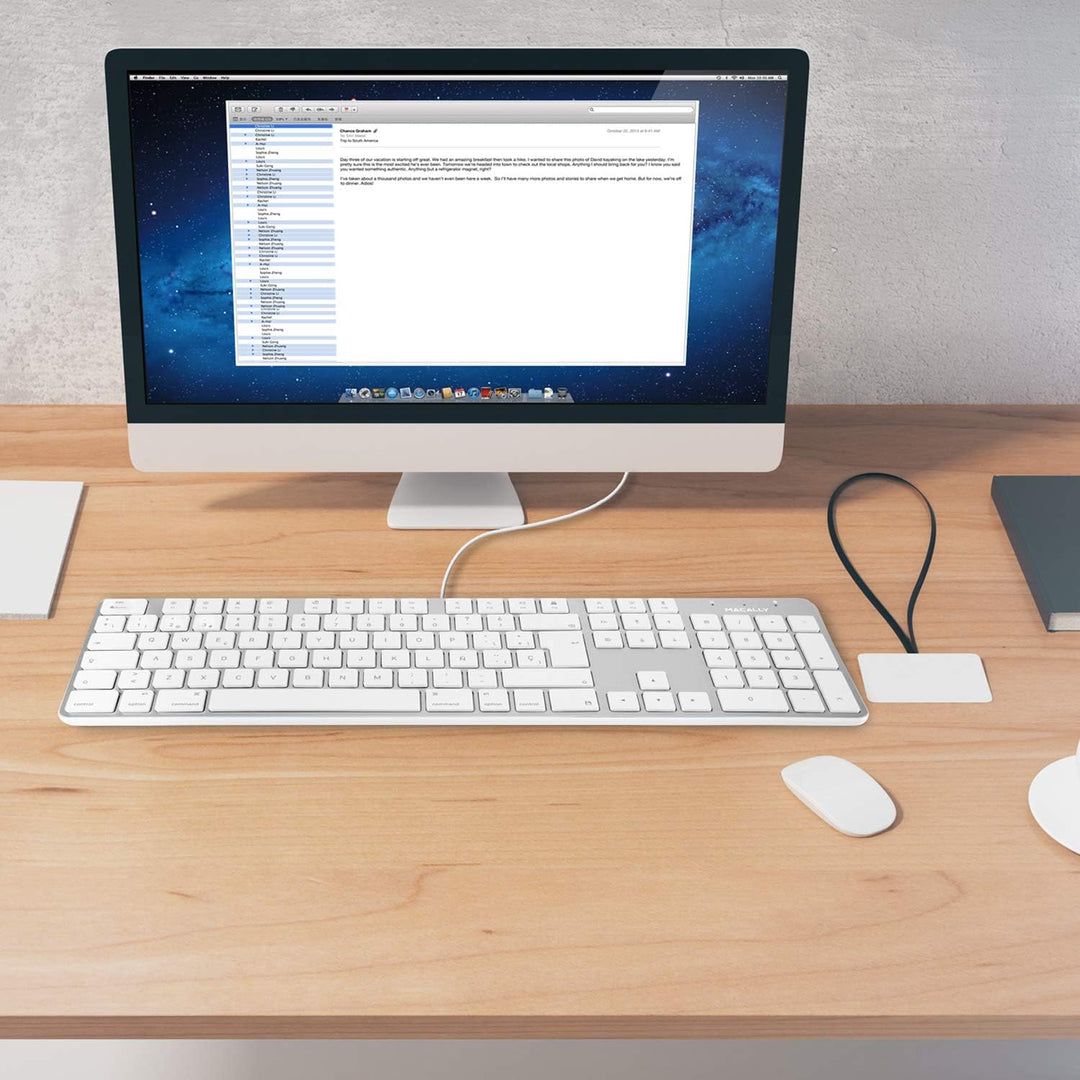 MacAlly SLIMKEYPROA-ES 104 Tasten Ultra Slim und volle Grösse USB-Tastatur für Mac - Spanisch, Spani