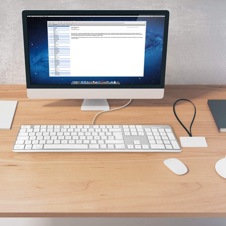 MacAlly SLIMKEYPROA-ES 104 Tasten Ultra Slim und volle Grösse USB-Tastatur für Mac - Spanisch, Spani