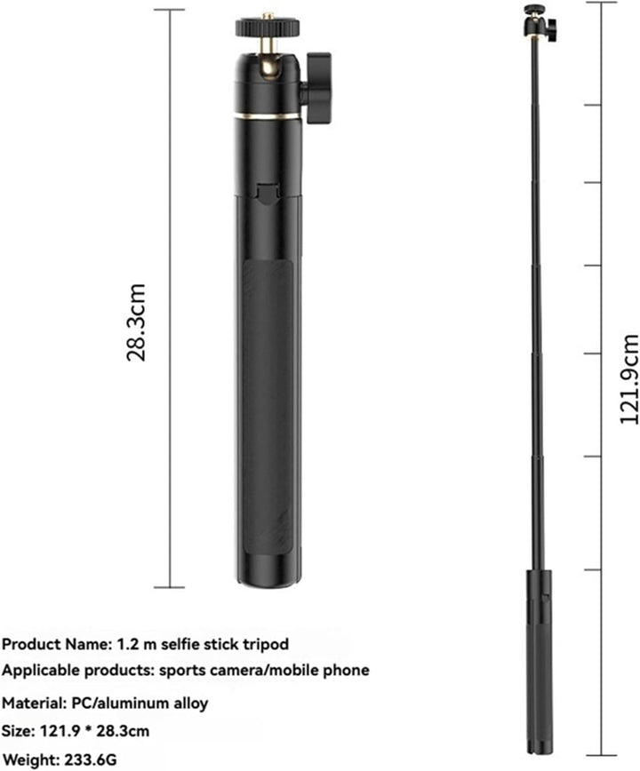 120 cm Stativ & Selfie-Stick für DJI Osmo Action 6, erweiterbares Selfie-Stick-Stativ, kompatibel mi