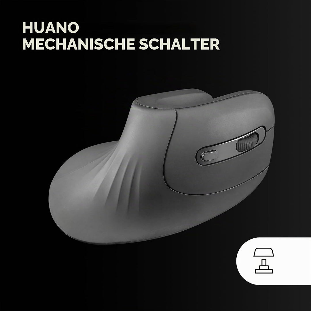 Mars Gaming MMW-ERGOPRO Schwarz, Ergonomische Vertikale Kabellose Maus, Gefaltetes Design, Optischer