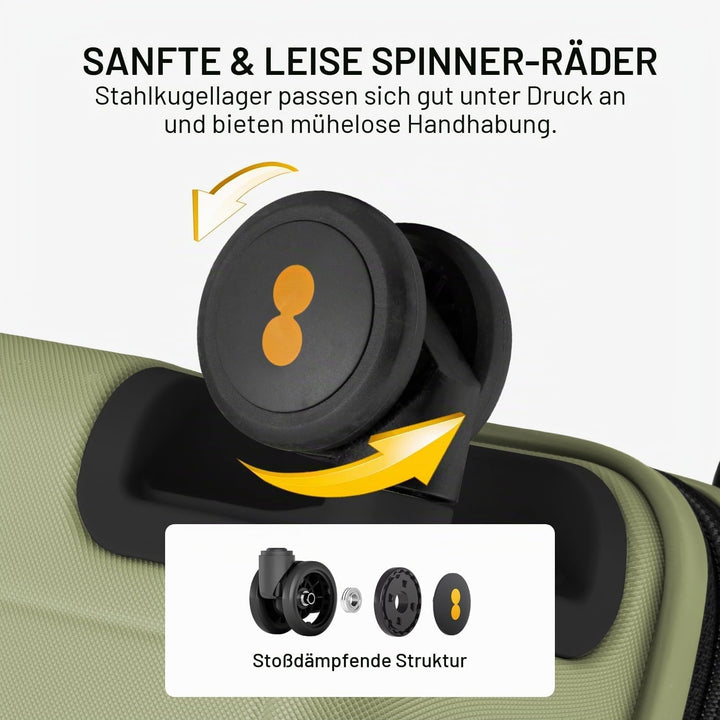 LEVEL8 Handgepäck Koffer, Leichtgewicht aus 100% Polycarbonat,Koffer Trolleys Hartschalen,Trolley Ca